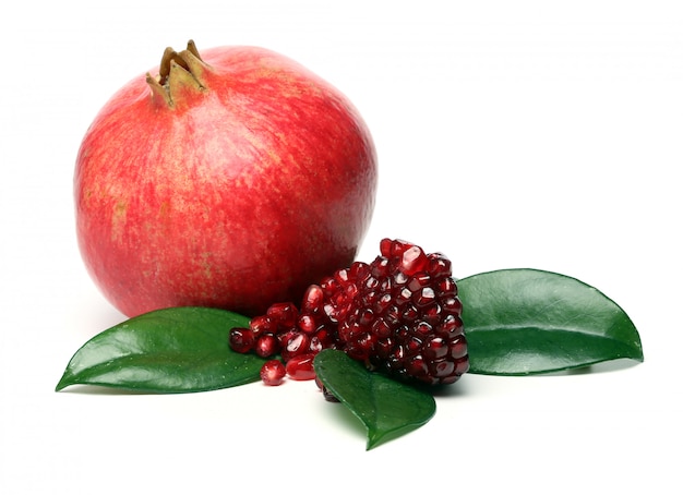 Free photo exotic and delicious pomegranate on white background