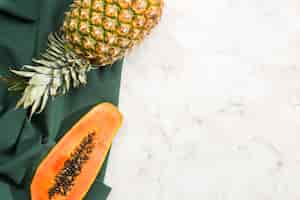 Free photo exotic fruit and copy space background