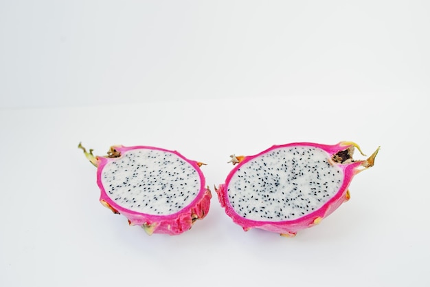 Free Photo exotic fruit pitaya or pitahaya dragon fruit hylocereus undatus isolated on white background healthy eating dieting food