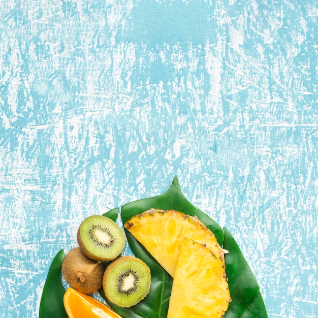 Free photo exotic fruit with copy space background