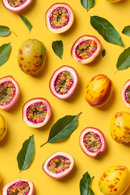 Free photo exotic fruits pattern