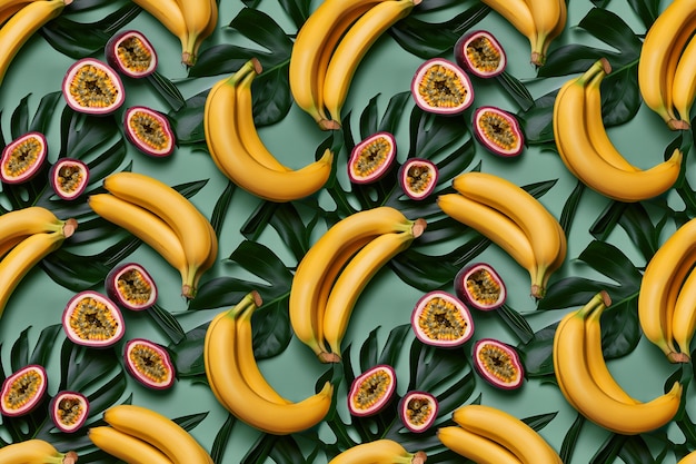 Free photo exotic fruits pattern