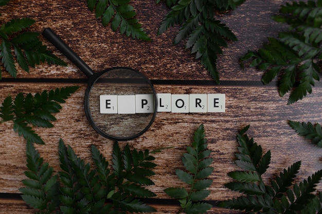 Free photo explore from scrabble blocks