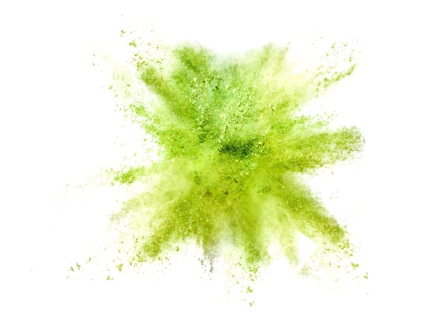 Free photo explosion of colored powder on white background