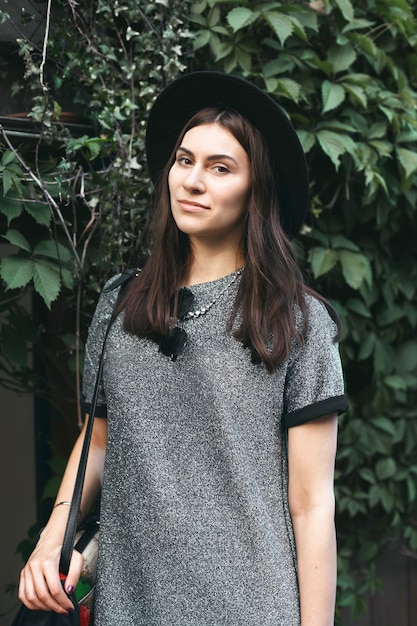 Expressive woman posing outdoor