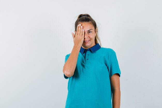 Expressive young girl posing in the studio