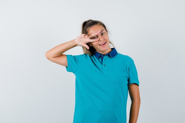 Expressive young girl posing in the studio