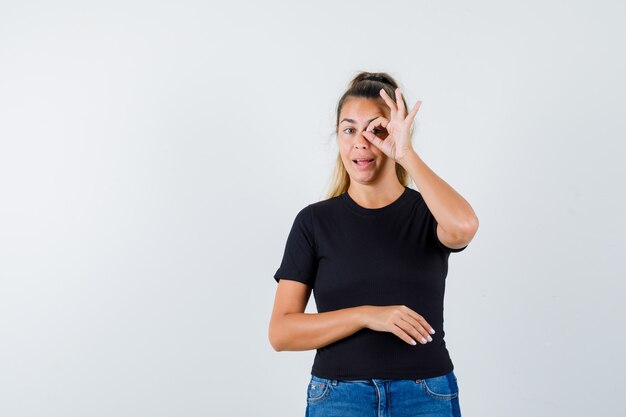 Expressive young girl posing in the studio