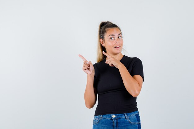 Expressive young girl posing in the studio