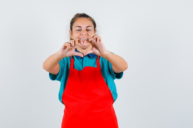 Expressive young girl posing in the studio