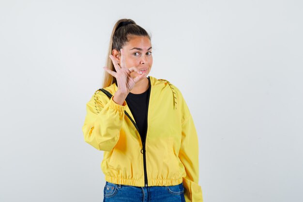 Expressive young girl posing in the studio