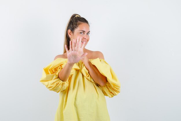 Expressive young girl posing in the studio