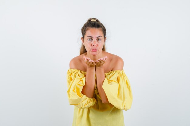 Expressive young girl posing in the studio