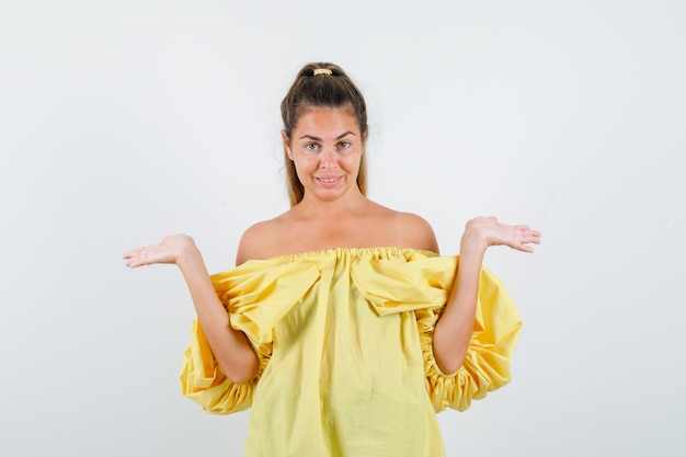 Expressive young girl posing in the studio