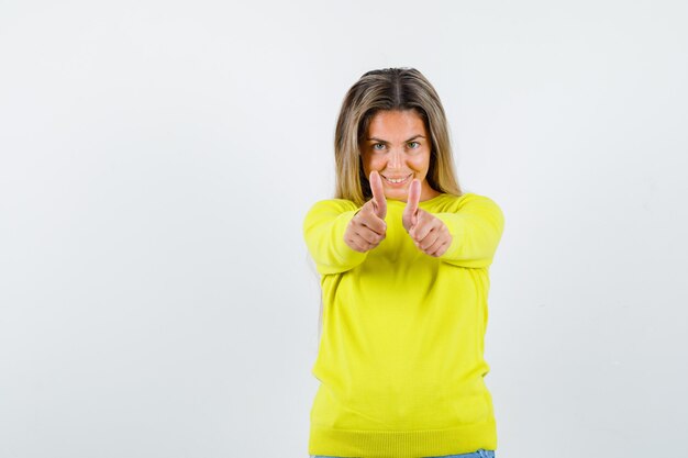 Expressive young girl posing in the studio