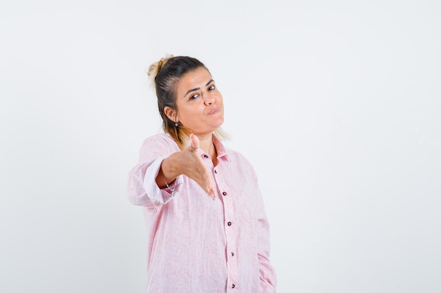 Expressive young girl posing in the studio