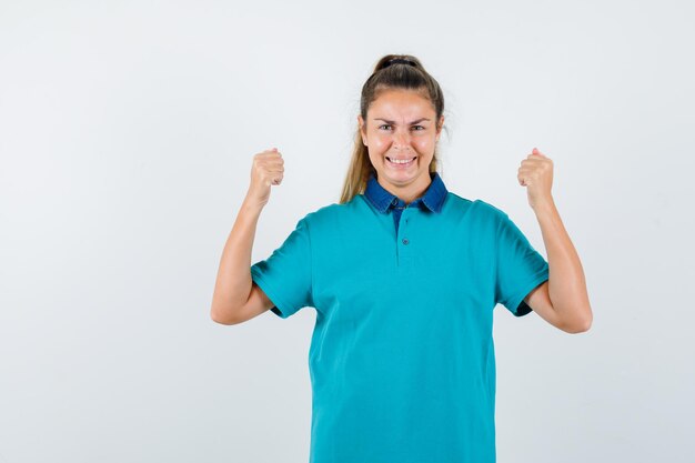 Expressive young girl posing in the studio