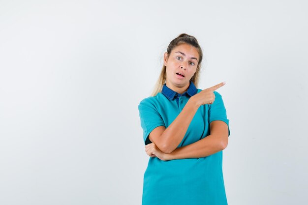 Expressive young girl posing in the studio