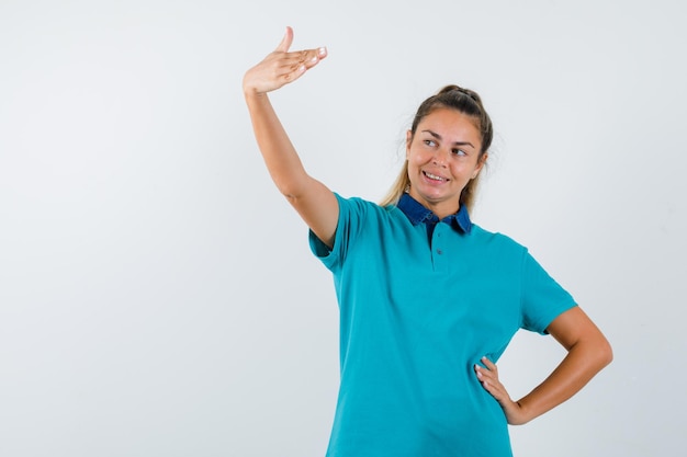 Expressive young girl posing in the studio