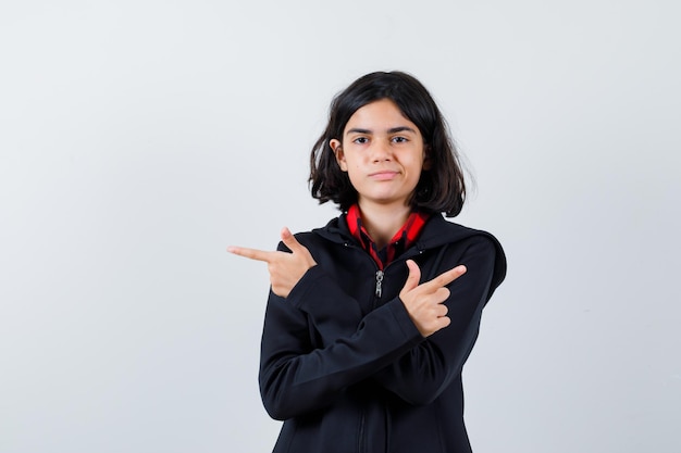 Expressive young girl posing in the studio