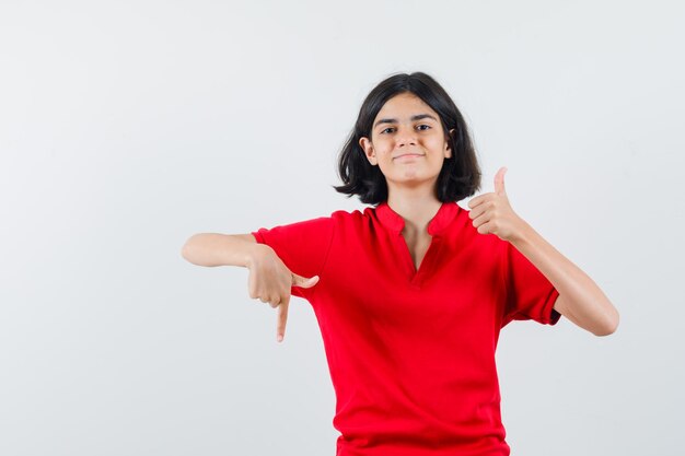 Expressive young girl posing in the studio