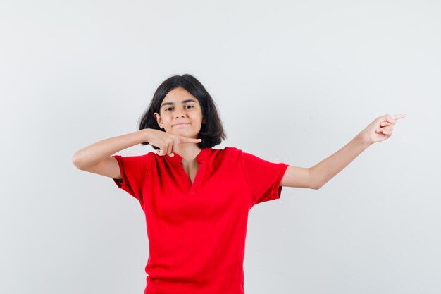 Expressive young girl posing in the studio