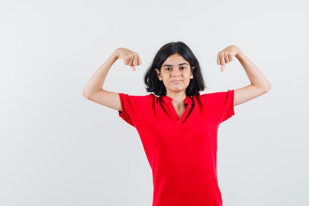 Expressive young girl posing in the studio