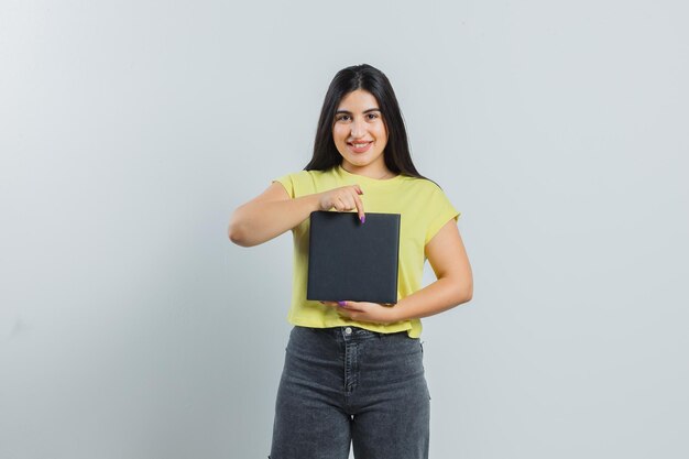 Expressive young girl posing in the studio