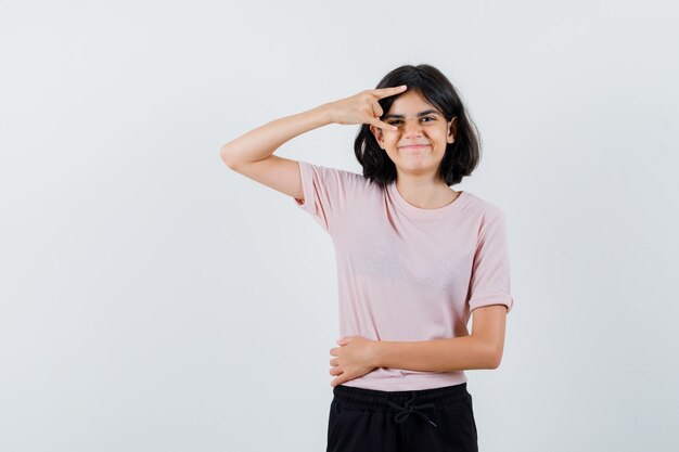 Expressive young girl posing