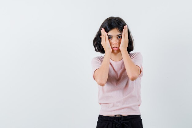 Expressive young girl posing