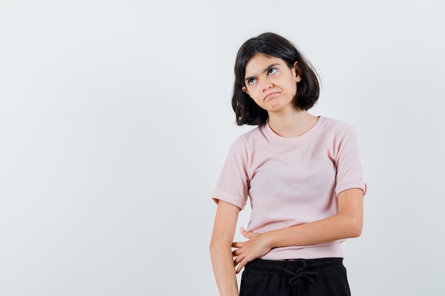 Expressive young girl posing