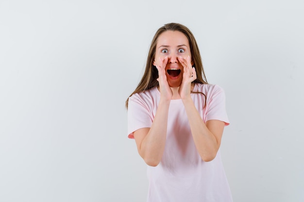 Expressive young girl posing