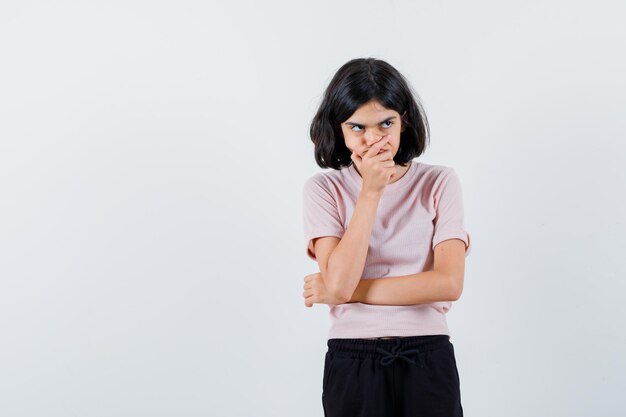 Expressive young girl posing