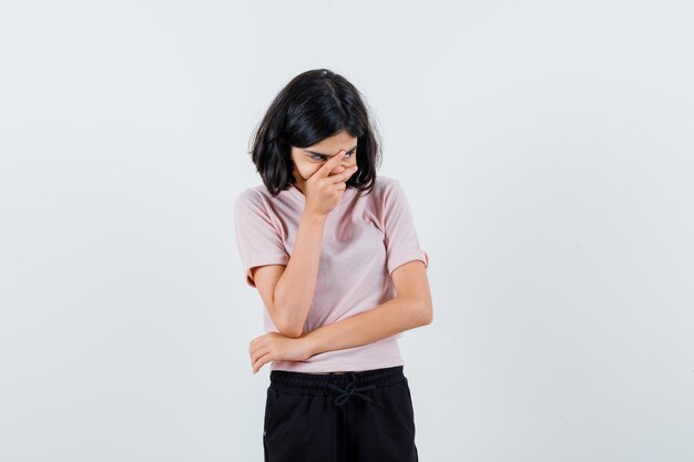 Expressive young girl posing