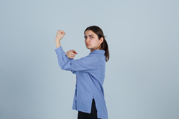 Expressive young girl posing