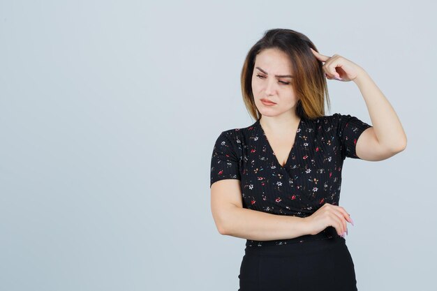 Expressive young girl posing