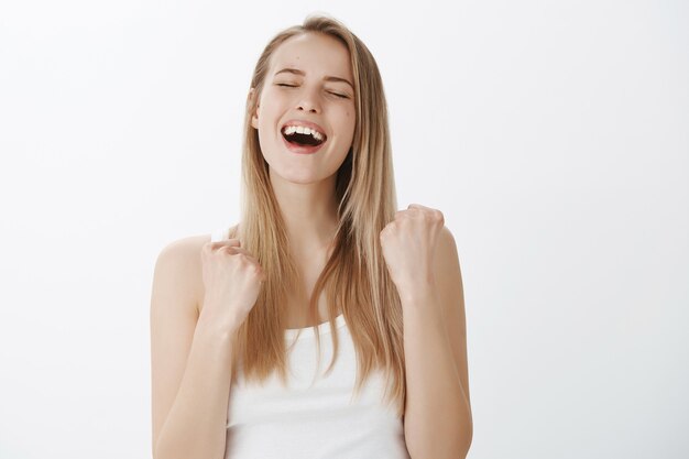 Expressive young girl with blond hair