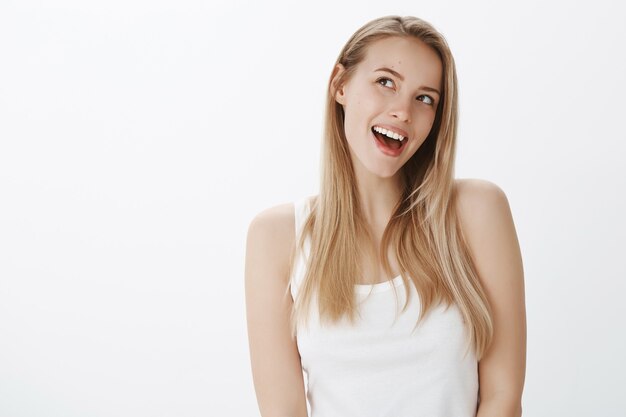 Expressive young girl with blond hair