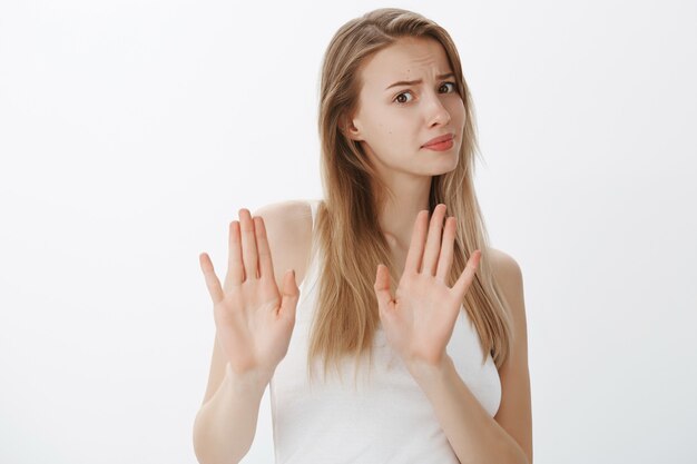 Expressive young girl with blond hair