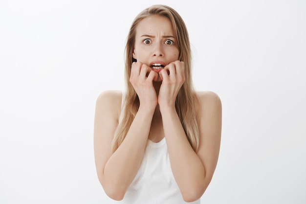 Expressive young girl with blond hair