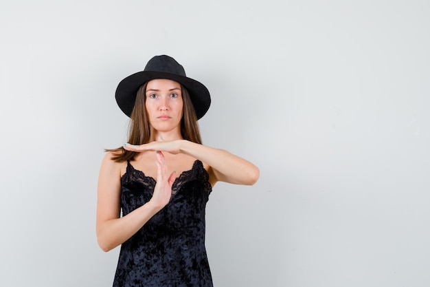 Expressive young lady posing in the studio