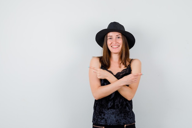 Expressive young lady posing in the studio