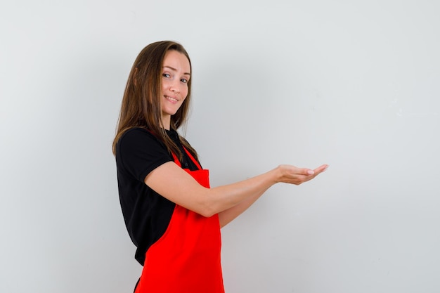 Expressive young lady posing in the studio