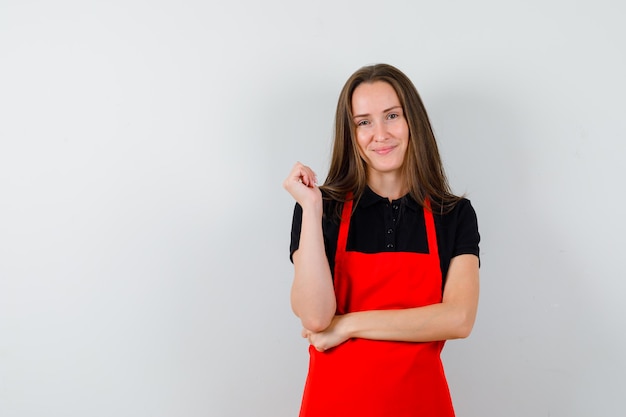 Expressive young lady posing in the studio