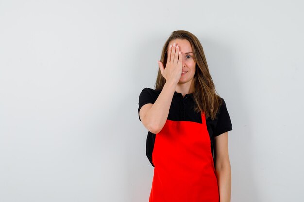 Expressive young lady posing in the studio