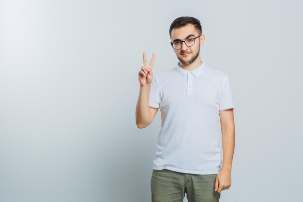 Expressive young male posing in the studio