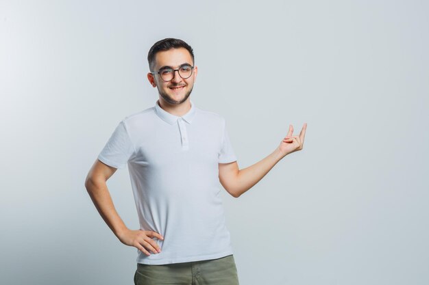 Expressive young male posing in the studio