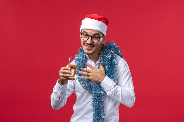 Expressive young man posing for Christmas