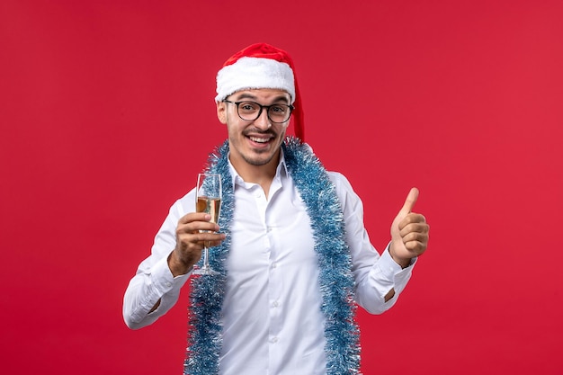 Expressive young man posing for Christmas