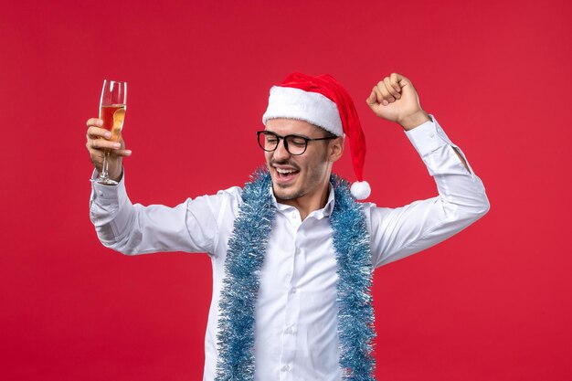 Expressive young man posing for Christmas